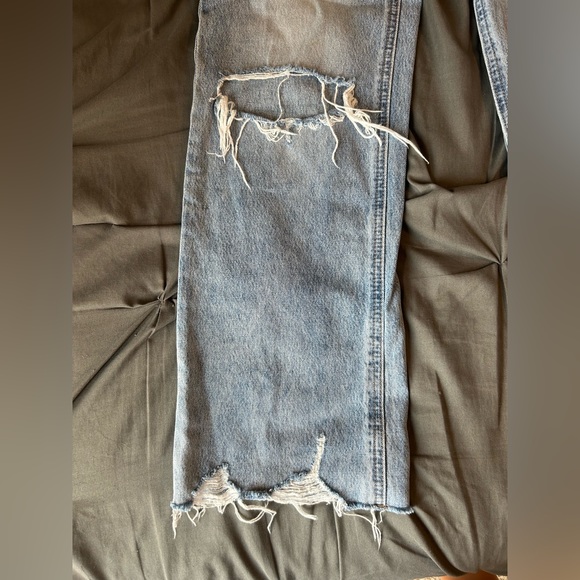Altar’d State Jeans- High rise, straight leg, distressed leg cuffs - Picture 3 of 5